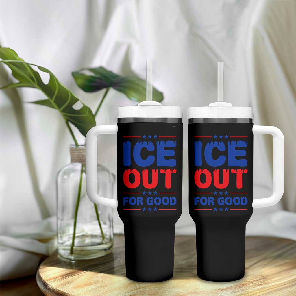 Ice Out For Good Protest Tumbler With Handle Justice Against Ice Political Resistance