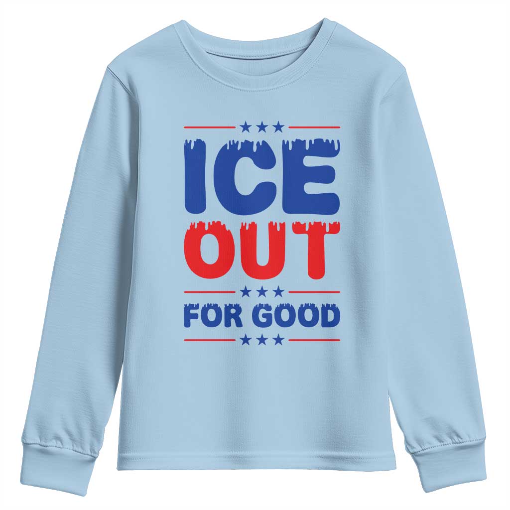 Ice Out For Good Protest Youth Sweatshirt Justice Against Ice Political Resistance