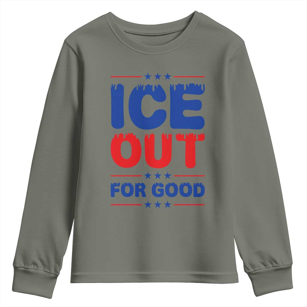 Ice Out For Good Protest Youth Sweatshirt Justice Against Ice Political Resistance