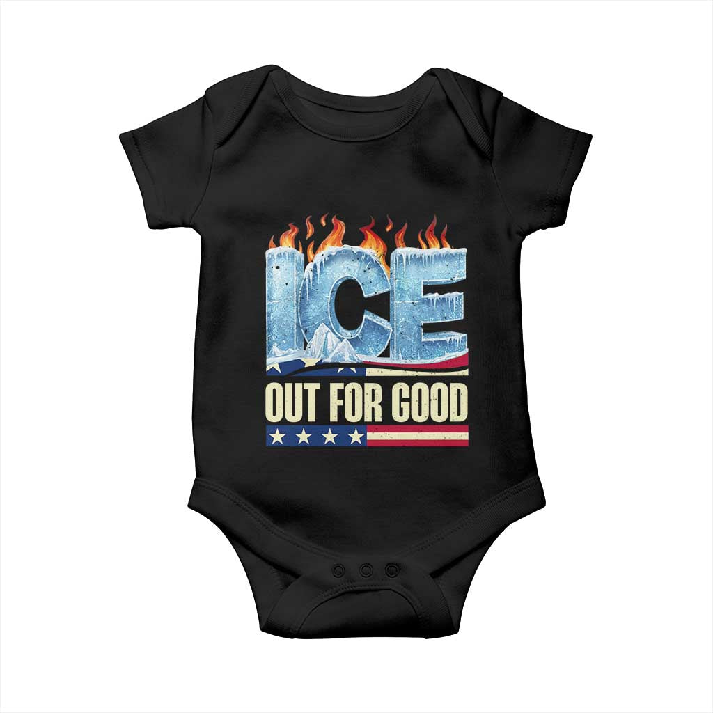 Ice Out For Good Patriotic Protest Baby Onesie Patriotic Burn Ice Justice Political Resistance