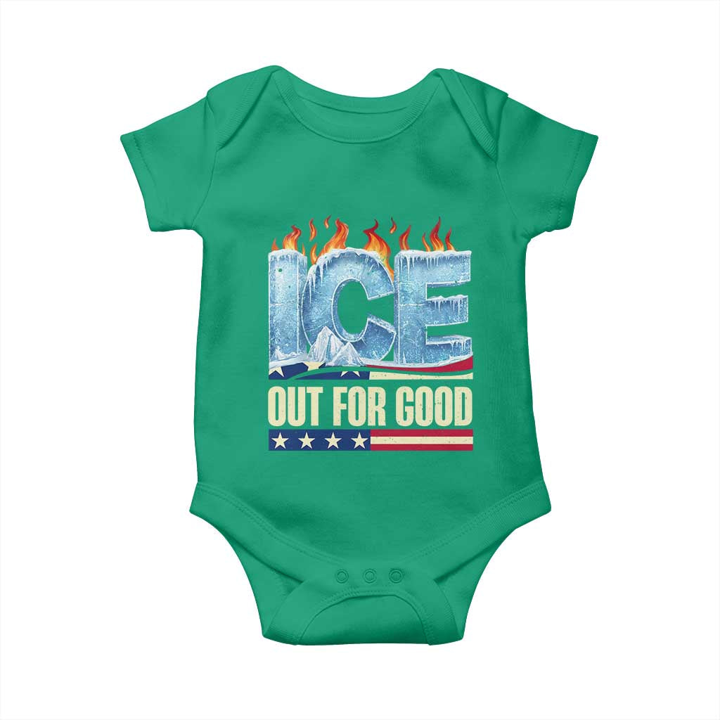 Ice Out For Good Patriotic Protest Baby Onesie Patriotic Burn Ice Justice Political Resistance