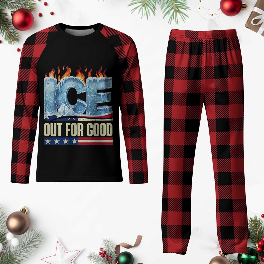Ice Out For Good Patriotic Protest Plaid Pajama Set Patriotic Burn Ice Justice Political Resistance
