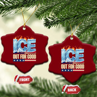 Ice Out For Good Patriotic Protest Ceramic Ornament Patriotic Burn Ice Justice Political Resistance