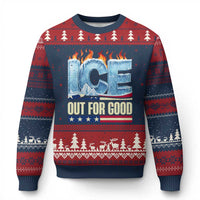 Ice Out For Good Patriotic Protest Ugly Christmas Sweater Patriotic Burn Ice Justice Political Resistance