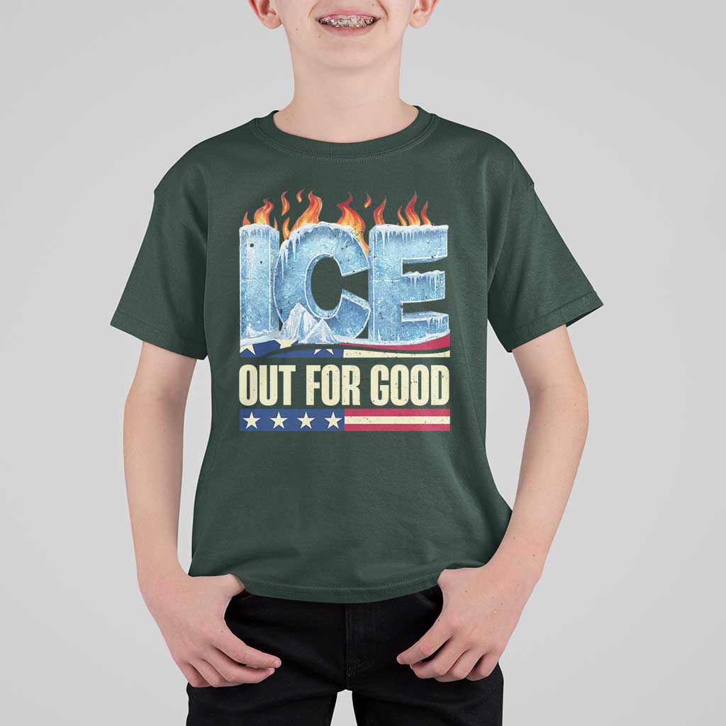 Ice Out For Good Patriotic Protest T Shirt For Kid Patriotic Burn Ice Justice Political Resistance