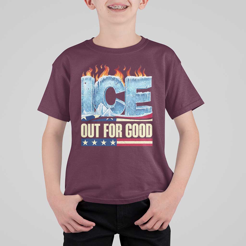 Ice Out For Good Patriotic Protest T Shirt For Kid Patriotic Burn Ice Justice Political Resistance