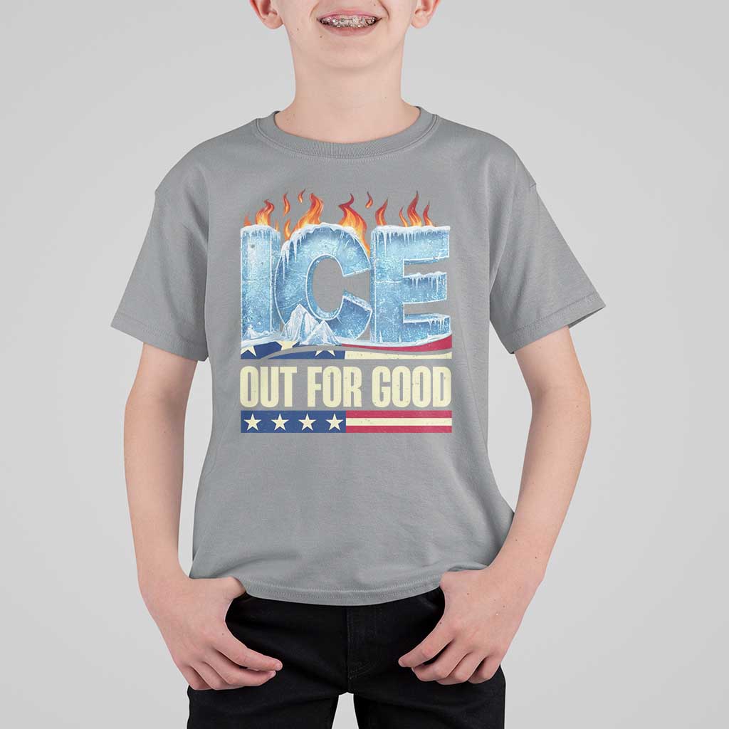 Ice Out For Good Patriotic Protest T Shirt For Kid Patriotic Burn Ice Justice Political Resistance