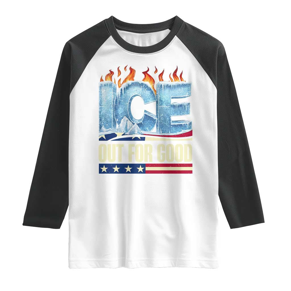 Ice Out For Good Patriotic Protest Raglan Shirt Patriotic Burn Ice Justice Political Resistance