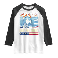 Ice Out For Good Patriotic Protest Raglan Shirt Patriotic Burn Ice Justice Political Resistance