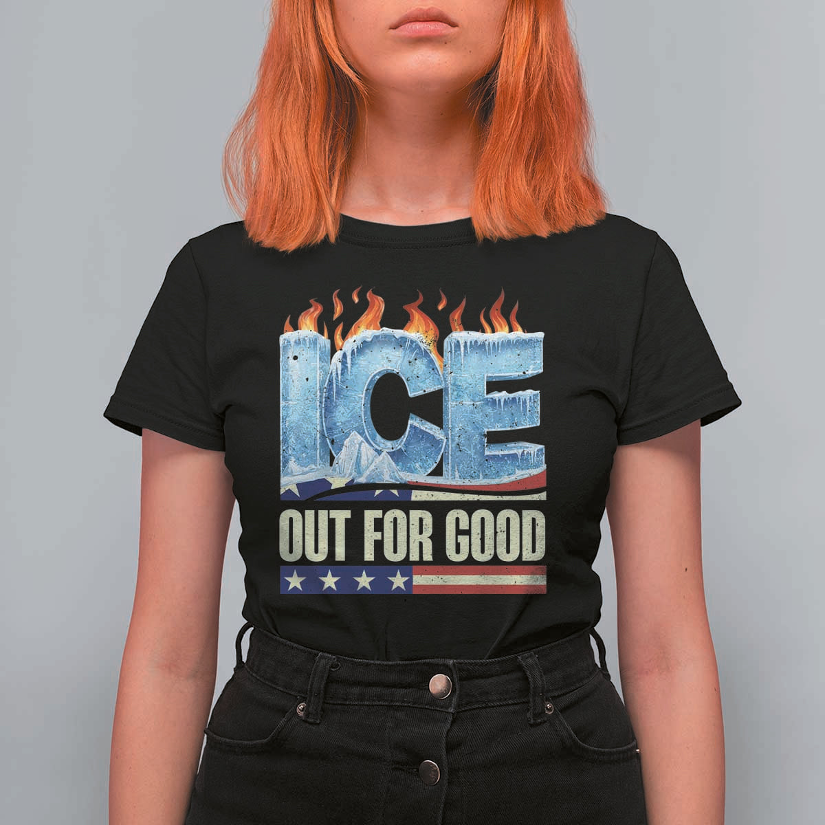 Ice Out For Good Patriotic Protest T Shirt For Women Patriotic Burn Ice Justice Political Resistance