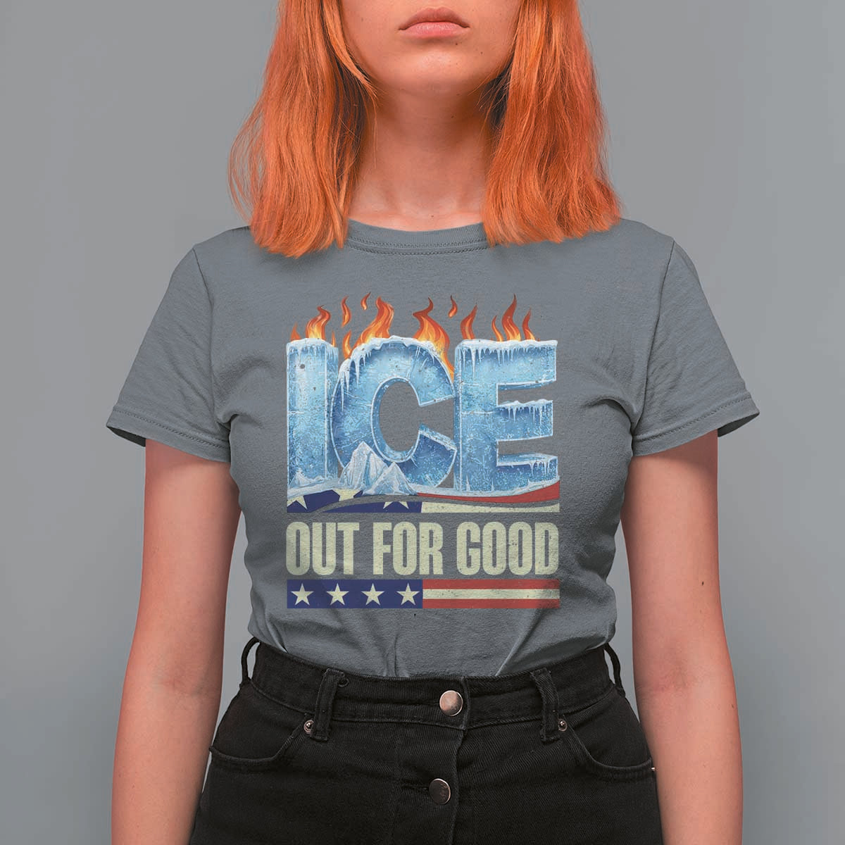 Ice Out For Good Patriotic Protest T Shirt For Women Patriotic Burn Ice Justice Political Resistance
