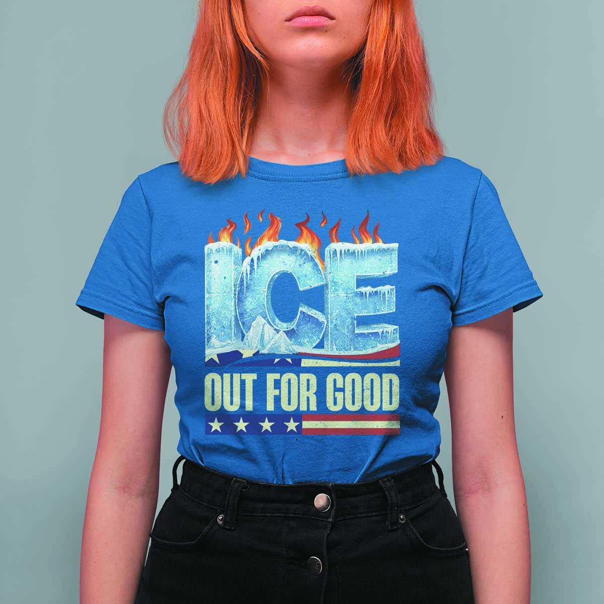 Ice Out For Good Patriotic Protest T Shirt For Women Patriotic Burn Ice Justice Political Resistance