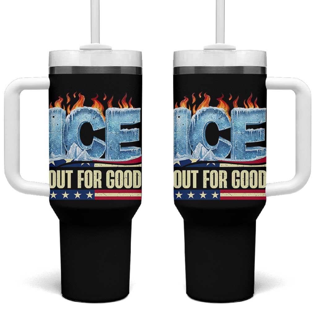 Ice Out For Good Patriotic Protest Tumbler With Handle Patriotic Burn Ice Justice Political Resistance