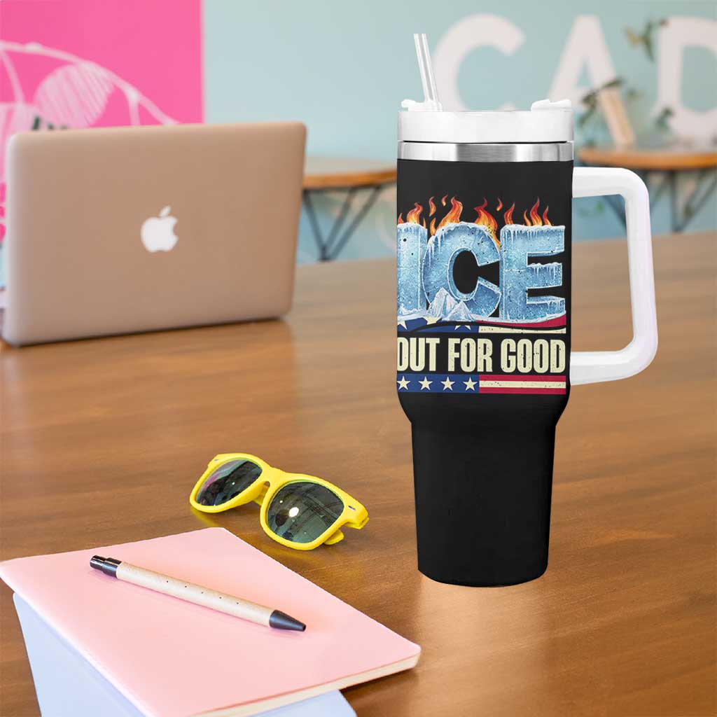 Ice Out For Good Patriotic Protest Tumbler With Handle Patriotic Burn Ice Justice Political Resistance