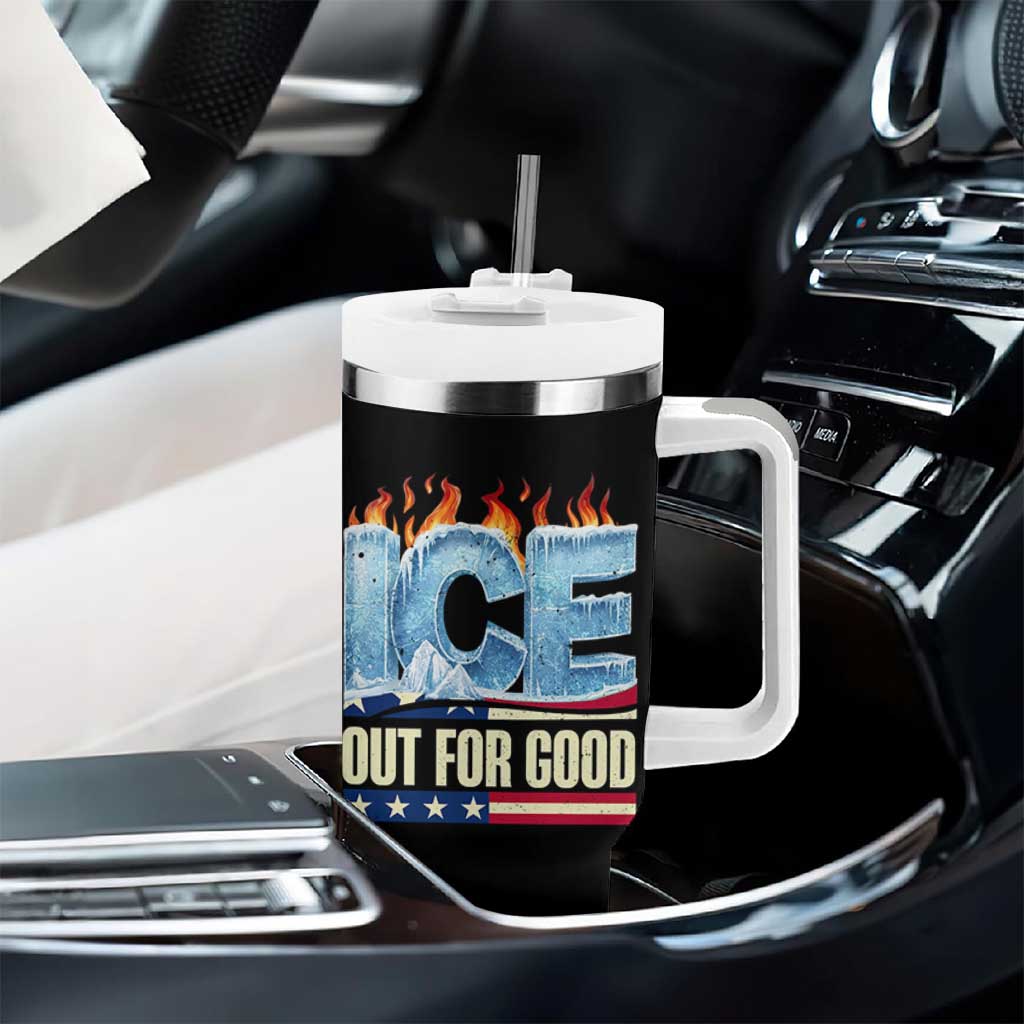 Ice Out For Good Patriotic Protest Tumbler With Handle Patriotic Burn Ice Justice Political Resistance