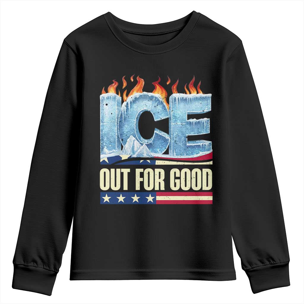 Ice Out For Good Patriotic Protest Youth Sweatshirt Patriotic Burn Ice Justice Political Resistance