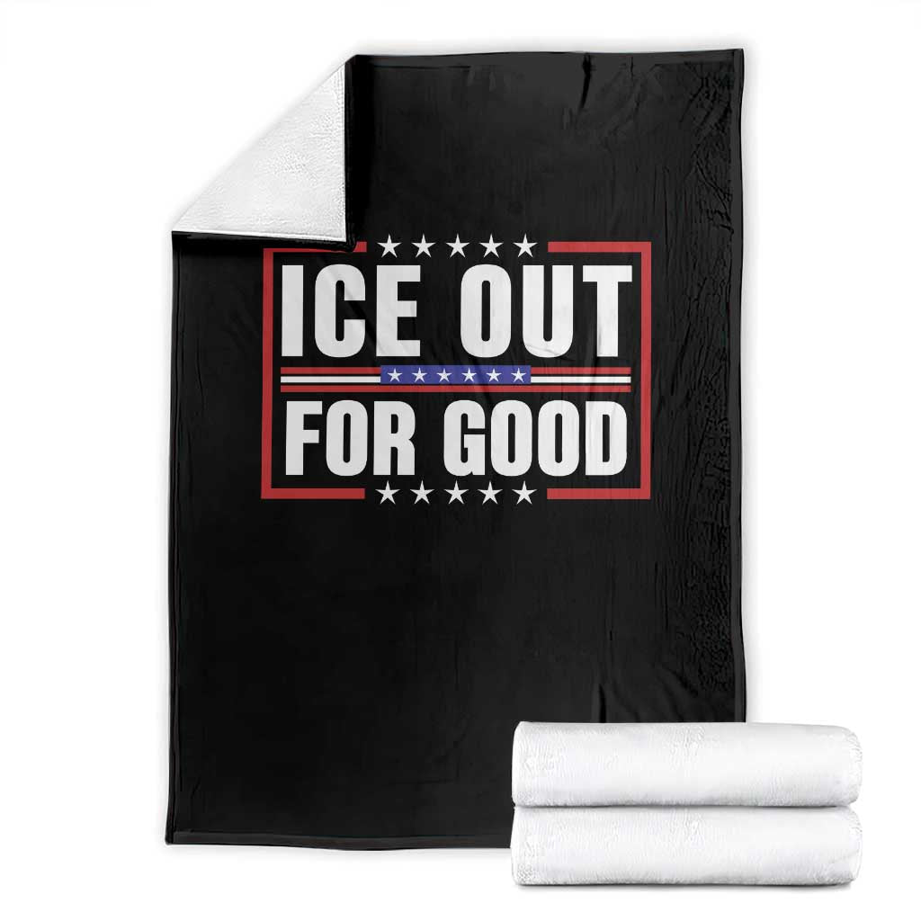 Ice Out For Good Patriotic Protest Throw Blanket Justice Resistance Red White and Blue