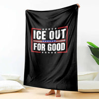 Ice Out For Good Patriotic Protest Throw Blanket Justice Resistance Red White and Blue