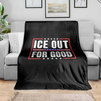 Ice Out For Good Patriotic Protest Throw Blanket Justice Resistance Red White and Blue