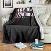 Ice Out For Good Patriotic Protest Throw Blanket Justice Resistance Red White and Blue