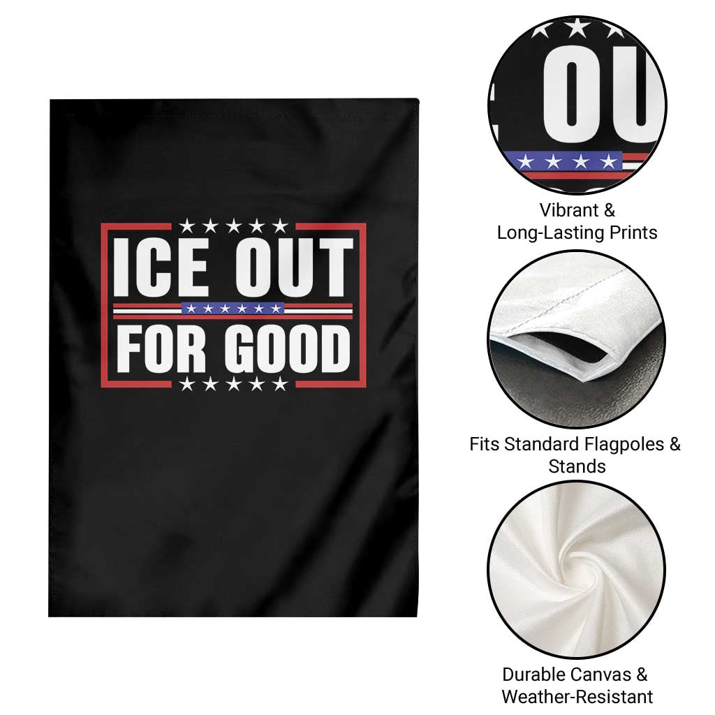 Ice Out For Good Patriotic Protest Garden Flag Justice Resistance Red White and Blue