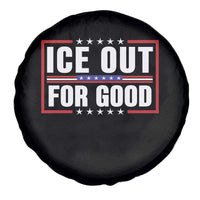 Ice Out For Good Patriotic Protest Spare Tire Cover Justice Resistance Red White and Blue