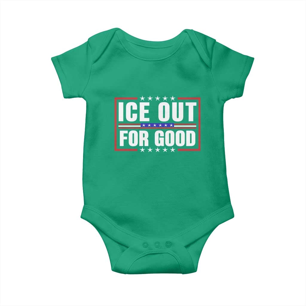 Ice Out For Good Patriotic Protest Baby Onesie Justice Resistance Red White and Blue