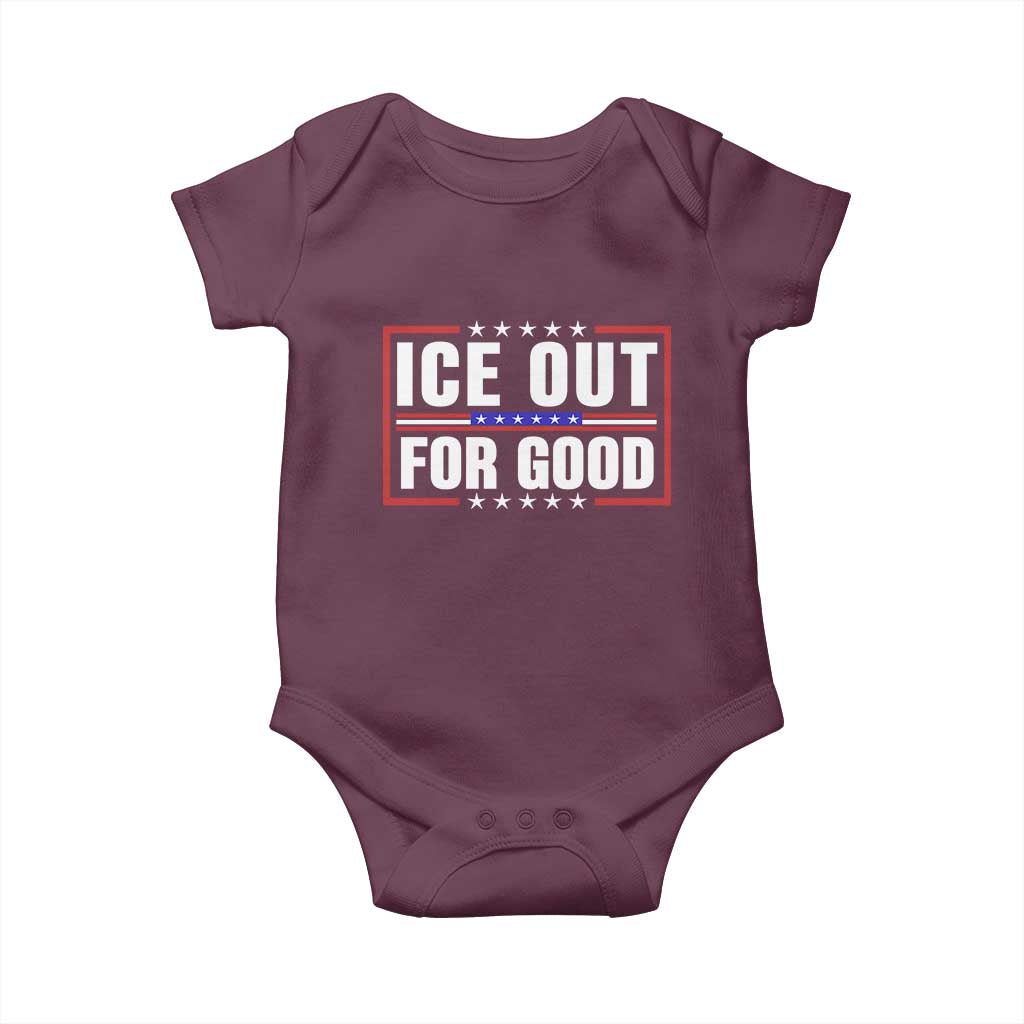 Ice Out For Good Patriotic Protest Baby Onesie Justice Resistance Red White and Blue