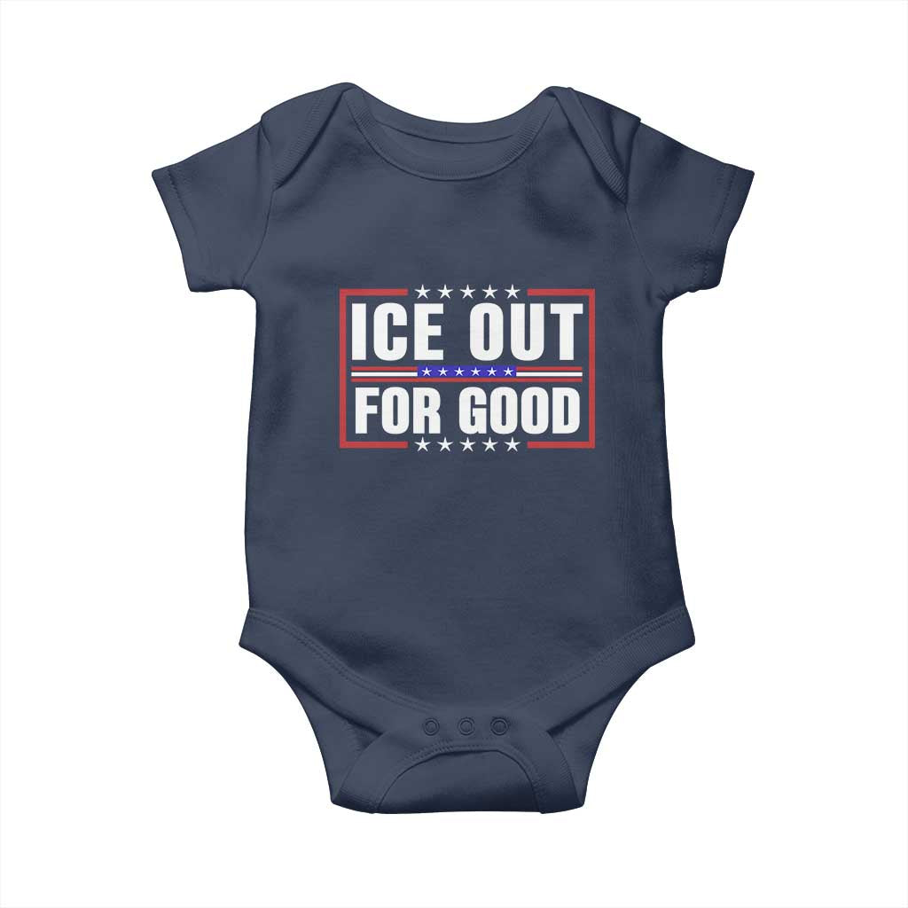 Ice Out For Good Patriotic Protest Baby Onesie Justice Resistance Red White and Blue