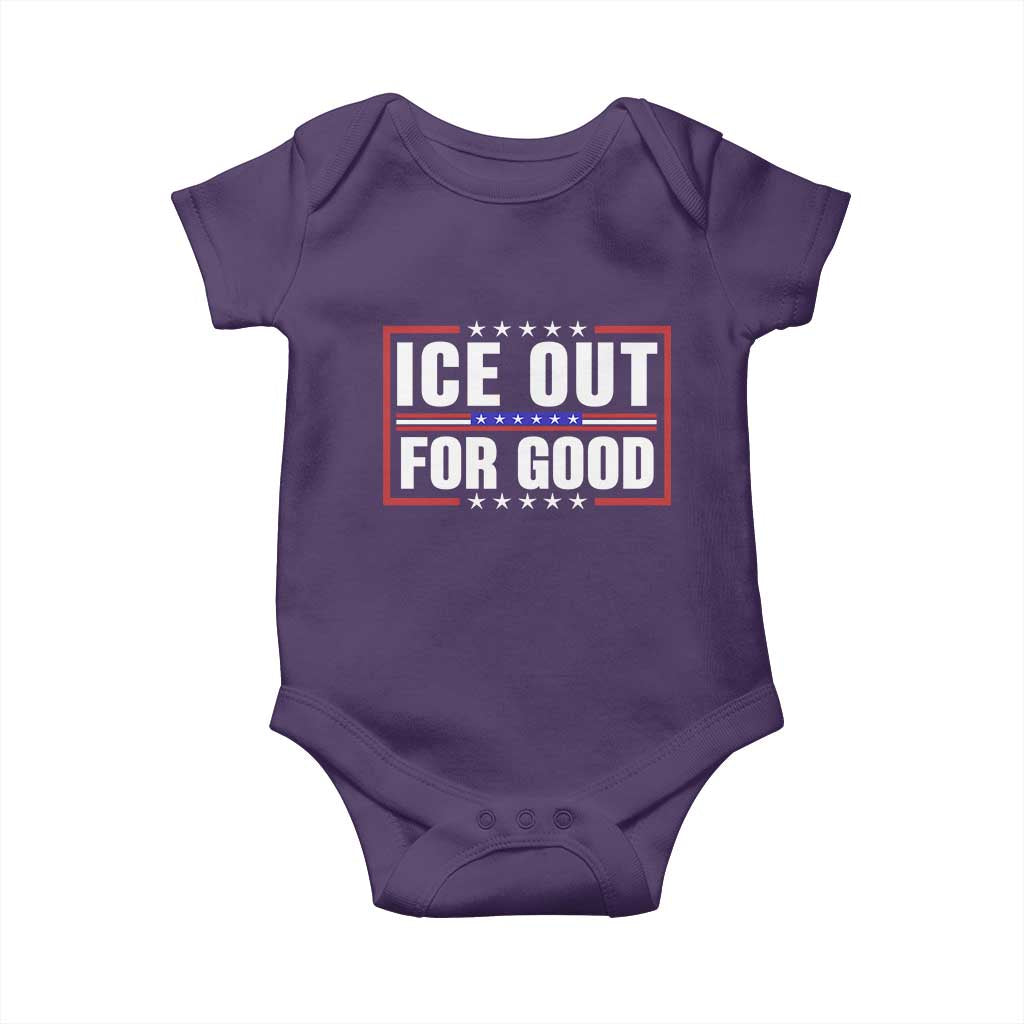 Ice Out For Good Patriotic Protest Baby Onesie Justice Resistance Red White and Blue
