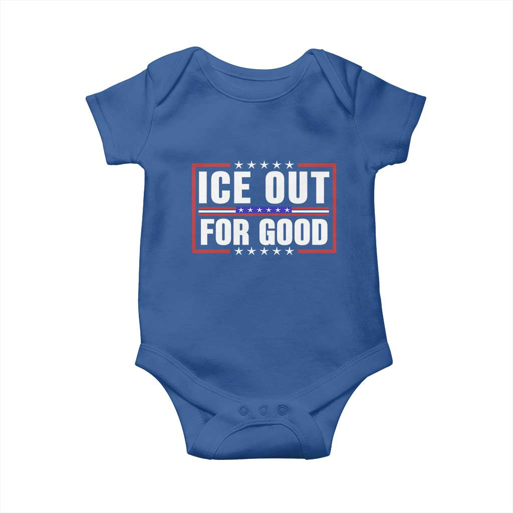 Ice Out For Good Patriotic Protest Baby Onesie Justice Resistance Red White and Blue
