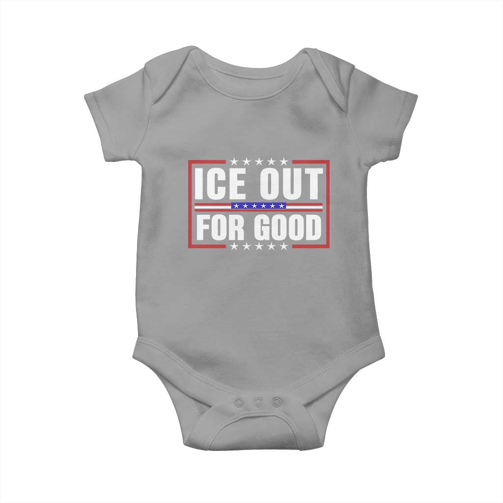 Ice Out For Good Patriotic Protest Baby Onesie Justice Resistance Red White and Blue
