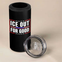 Ice Out For Good Patriotic Protest 4 in 1 Can Cooler Tumbler Justice Resistance Red White and Blue