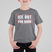 Ice Out For Good Patriotic Protest T Shirt For Kid Justice Resistance Red White and Blue