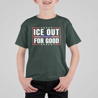 Ice Out For Good Patriotic Protest T Shirt For Kid Justice Resistance Red White and Blue
