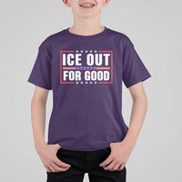 Ice Out For Good Patriotic Protest T Shirt For Kid Justice Resistance Red White and Blue