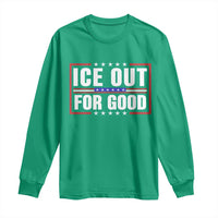 Ice Out For Good Patriotic Protest Long Sleeve Shirt Justice Resistance Red White and Blue