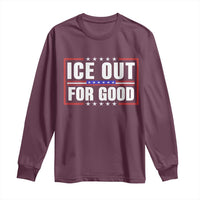 Ice Out For Good Patriotic Protest Long Sleeve Shirt Justice Resistance Red White and Blue