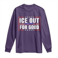 Ice Out For Good Patriotic Protest Long Sleeve Shirt Justice Resistance Red White and Blue