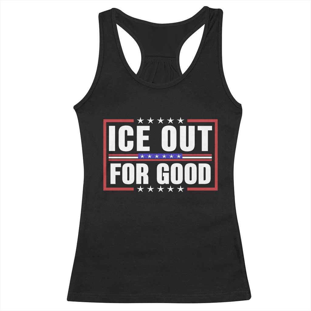 Ice Out For Good Patriotic Protest Racerback Tank Top Justice Resistance Red White and Blue