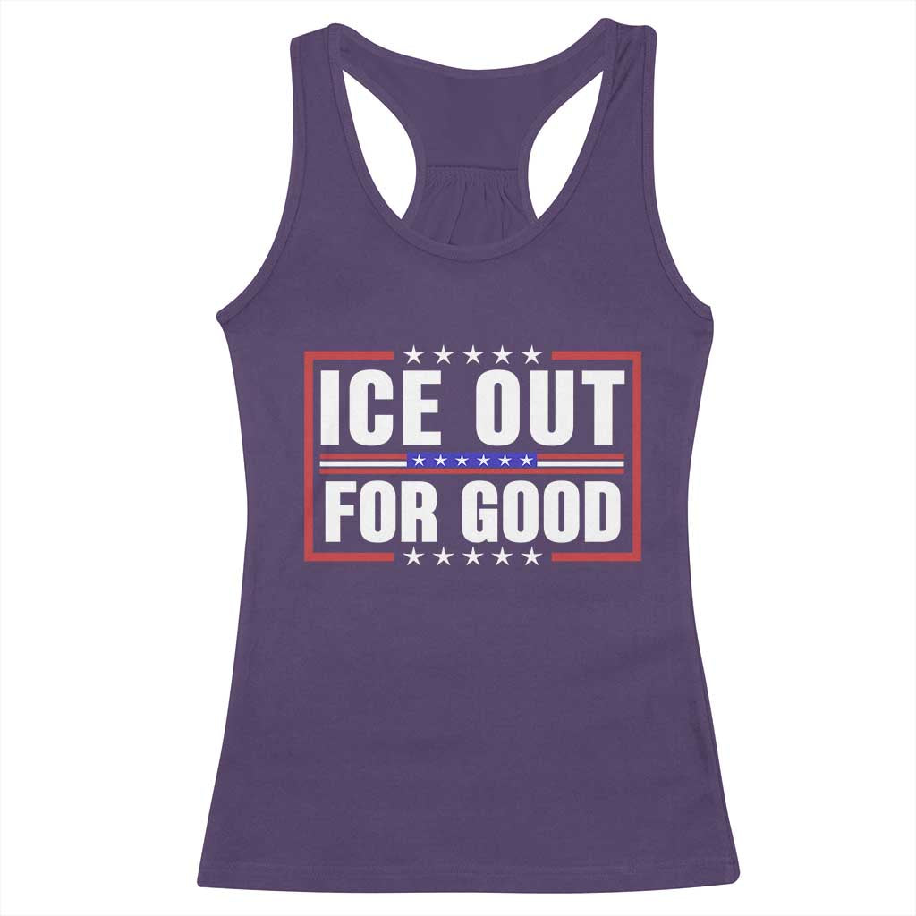Ice Out For Good Patriotic Protest Racerback Tank Top Justice Resistance Red White and Blue