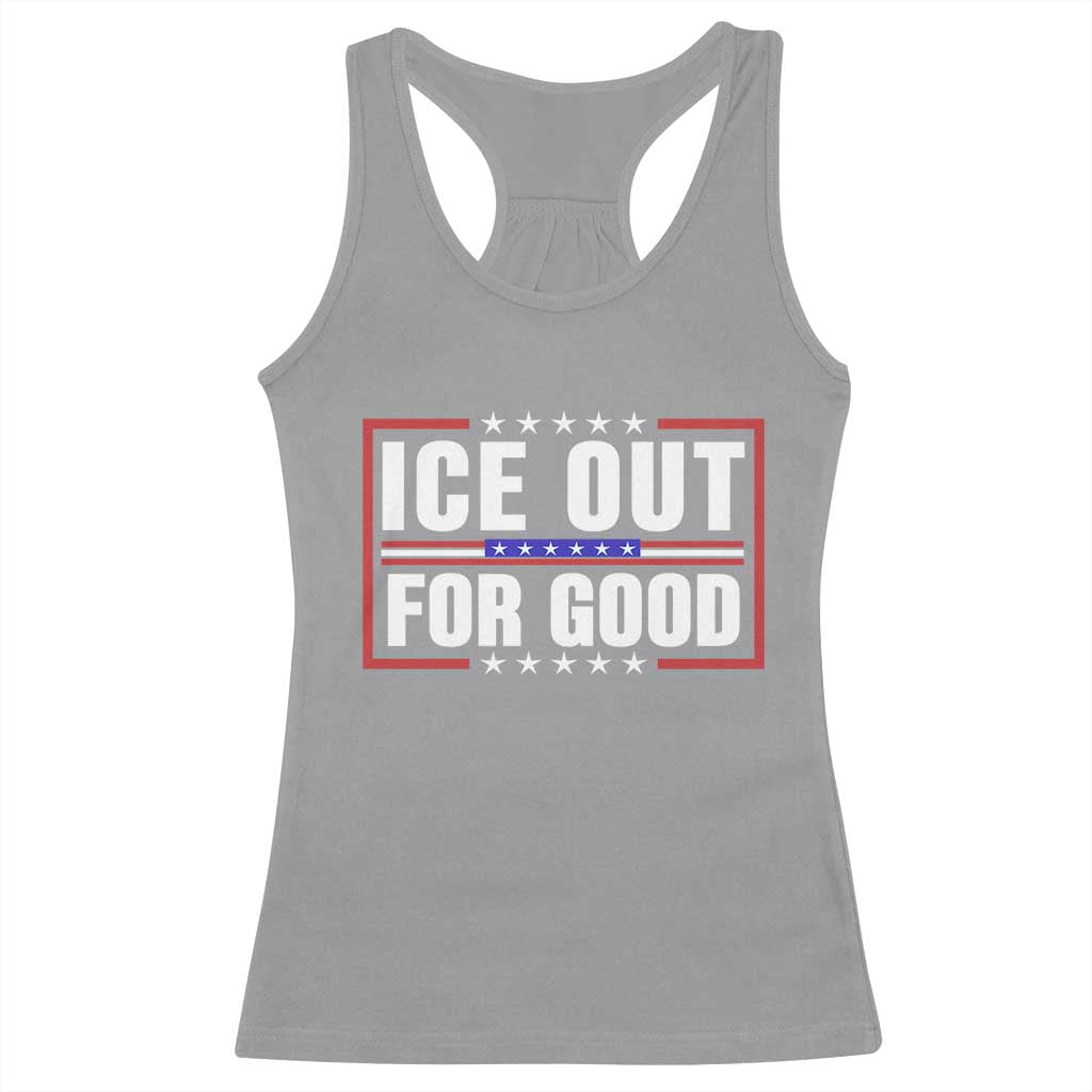 Ice Out For Good Patriotic Protest Racerback Tank Top Justice Resistance Red White and Blue