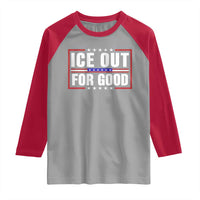 Ice Out For Good Patriotic Protest Raglan Shirt Justice Resistance Red White and Blue