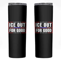 Ice Out For Good Patriotic Protest Skinny Tumbler Justice Resistance Red White and Blue