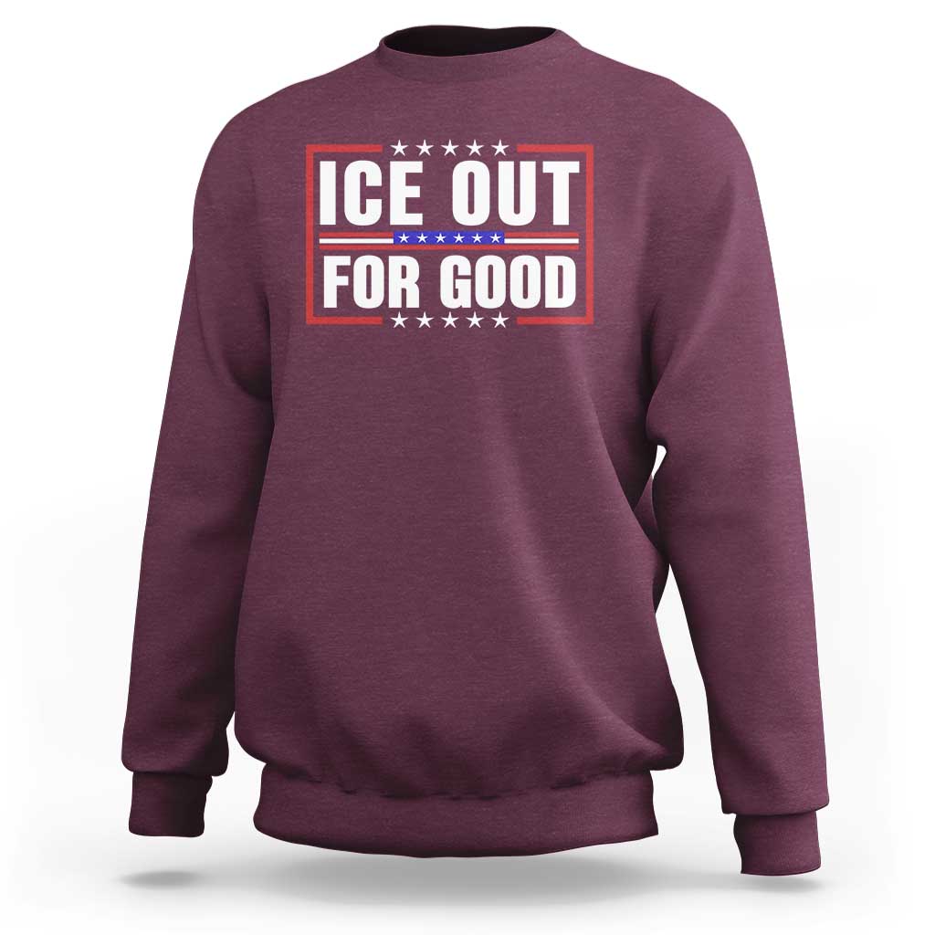 Ice Out For Good Patriotic Protest Sweatshirt Justice Resistance Red White and Blue