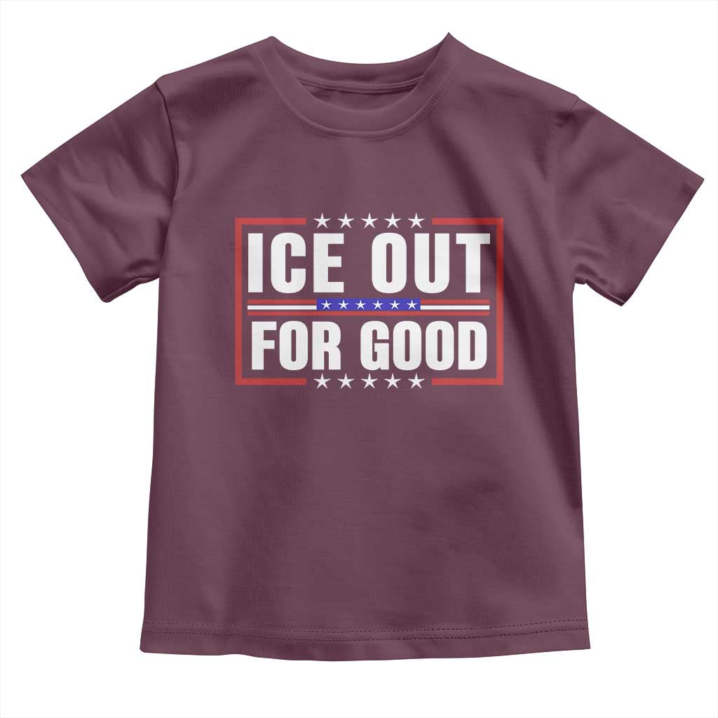 Ice Out For Good Patriotic Protest Toddler T Shirt Justice Resistance Red White and Blue