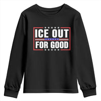 Ice Out For Good Patriotic Protest Youth Sweatshirt Justice Resistance Red White and Blue
