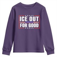 Ice Out For Good Patriotic Protest Youth Sweatshirt Justice Resistance Red White and Blue