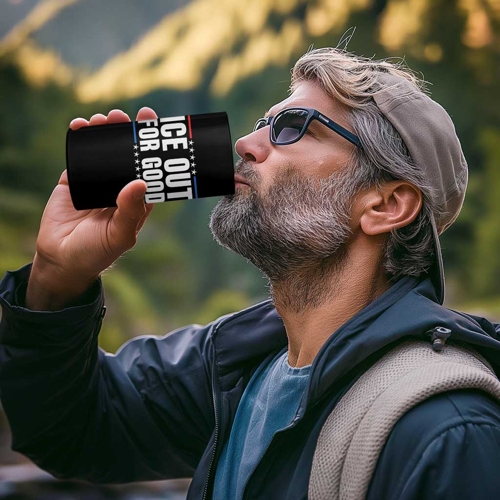 Ice Out For Good Patriotic Protest 4 in 1 Can Cooler Tumbler Justice Political Resistance
