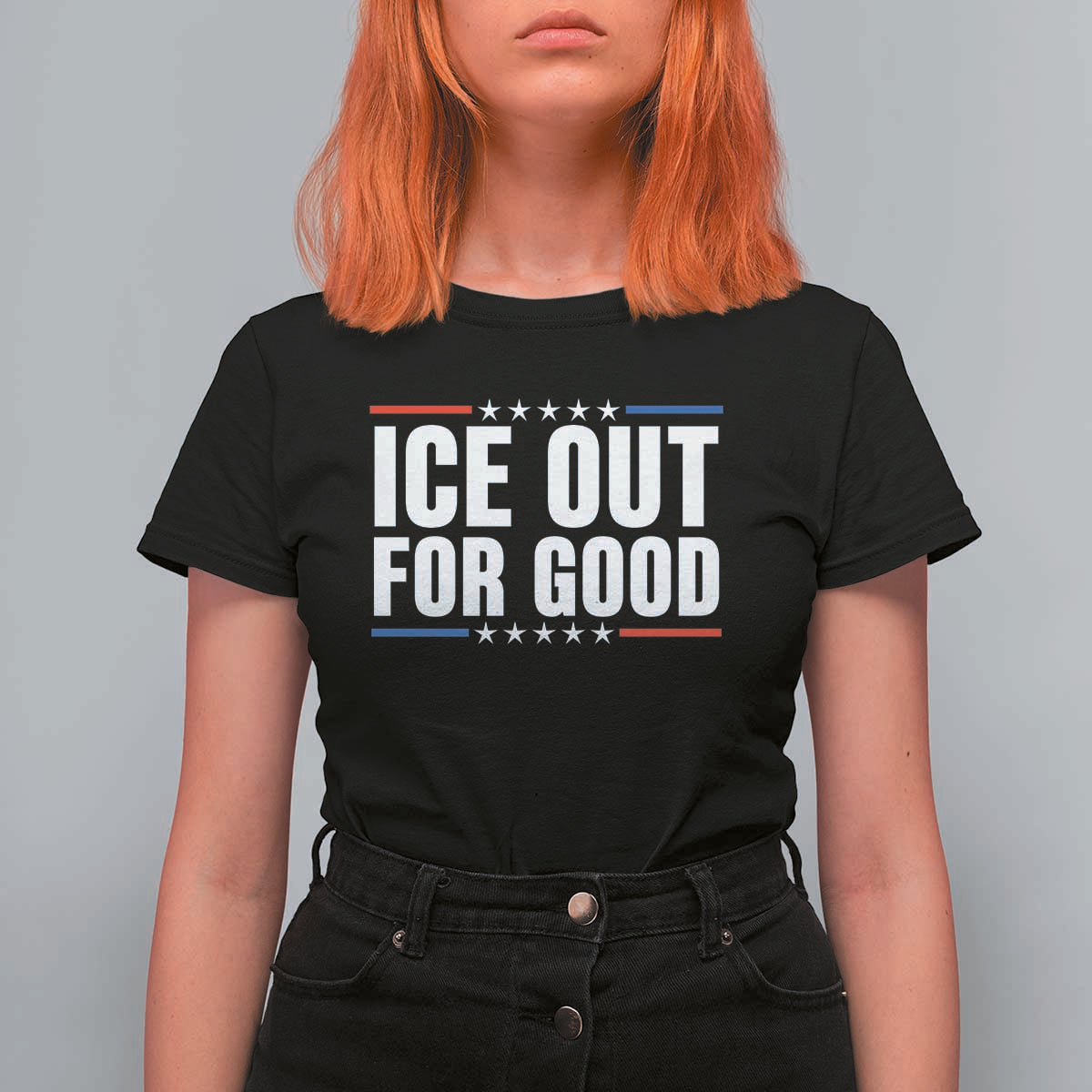 Ice Out For Good Patriotic Protest T Shirt For Women Justice Political Resistance